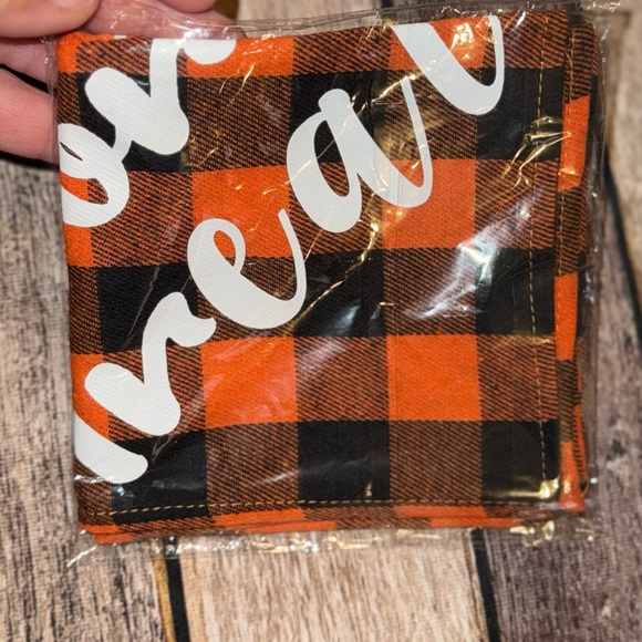 BUNDLE OF 2 Halloween Dog Bandanas - Orange and Black Plaid - Picture 3 of 5